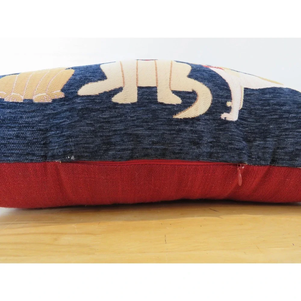 Pawty In The USA Patriotic Fourth of July Dog Lumbar Throw Pillow Navy Red
